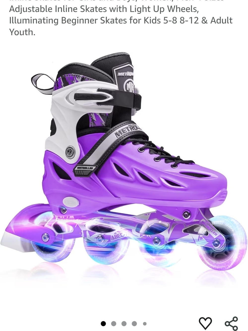 MetroPurple Light-Up Adjustable Inline Skate